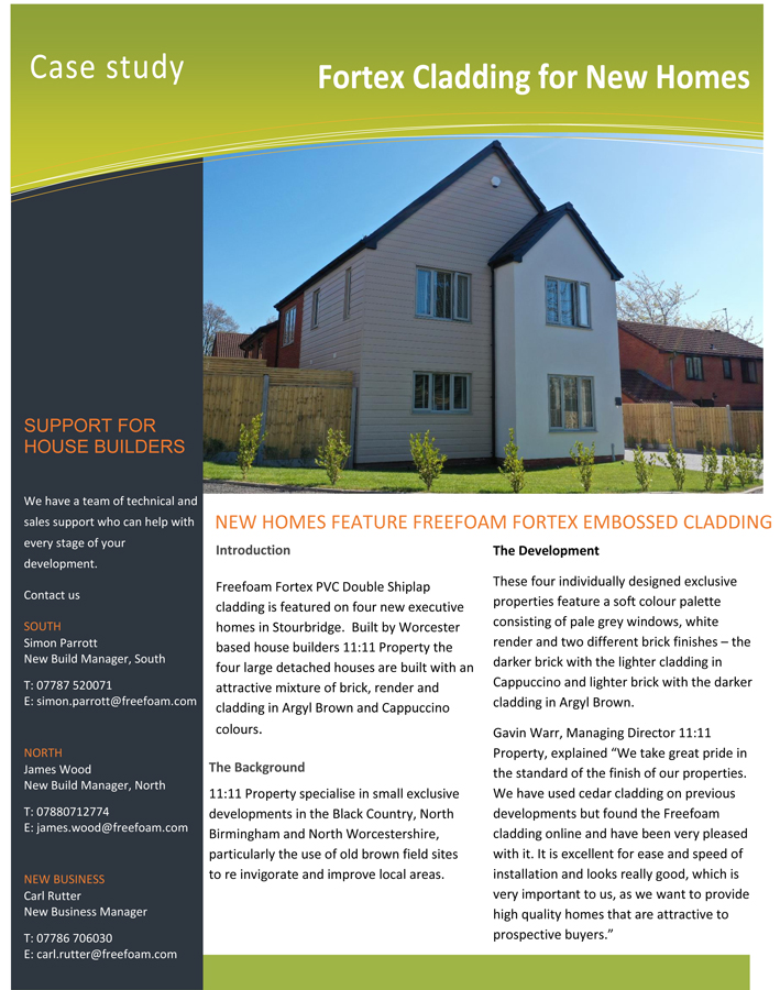 Case Study - Fortex Cladding for New Homes Brochure