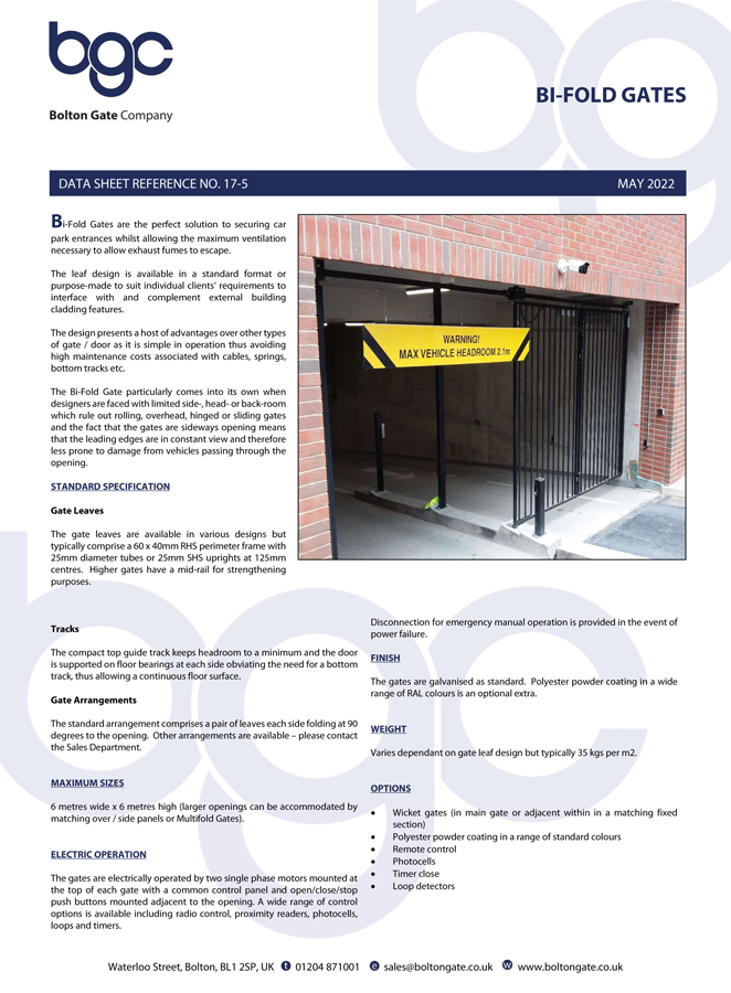 Bi-Fold Gates Brochure