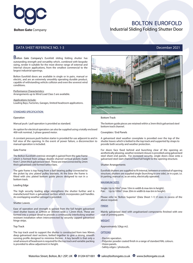 Eurofold Folding Shutter Doors Brochure