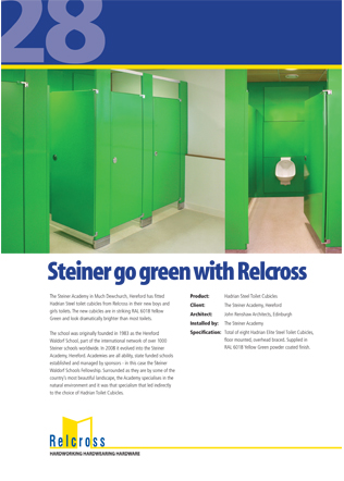 Steiner go green with Relcross Brochure