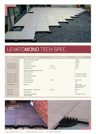 LEVATOMONO Tech Spec Brochure