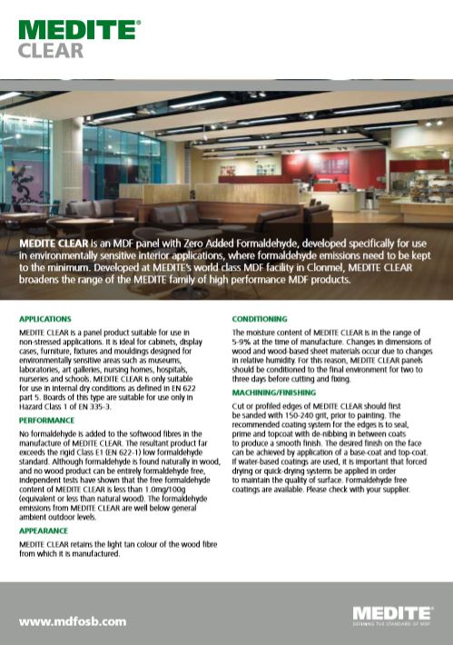 MEDITE Clear Brochure