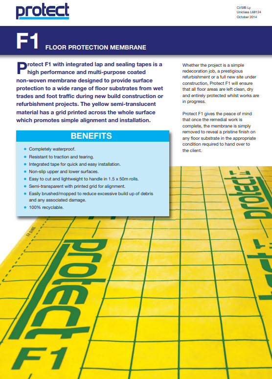 F1 FLOOR PROTECTION MEMBRANE Brochure
