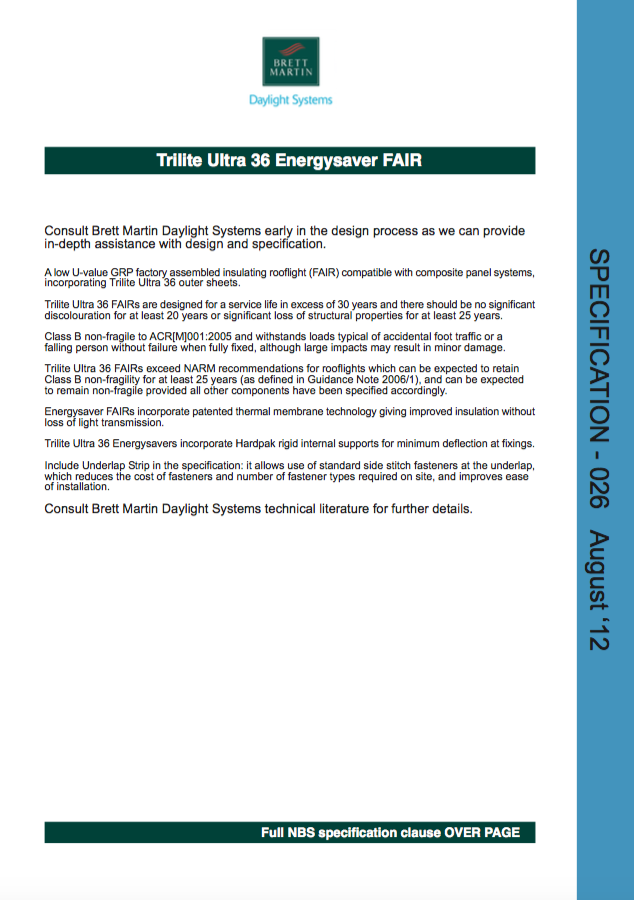 Trilite Ultra 36 Energysaver FAIR  Brochure